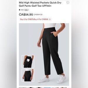 HALARA Women's Elegant Black Golf Pants